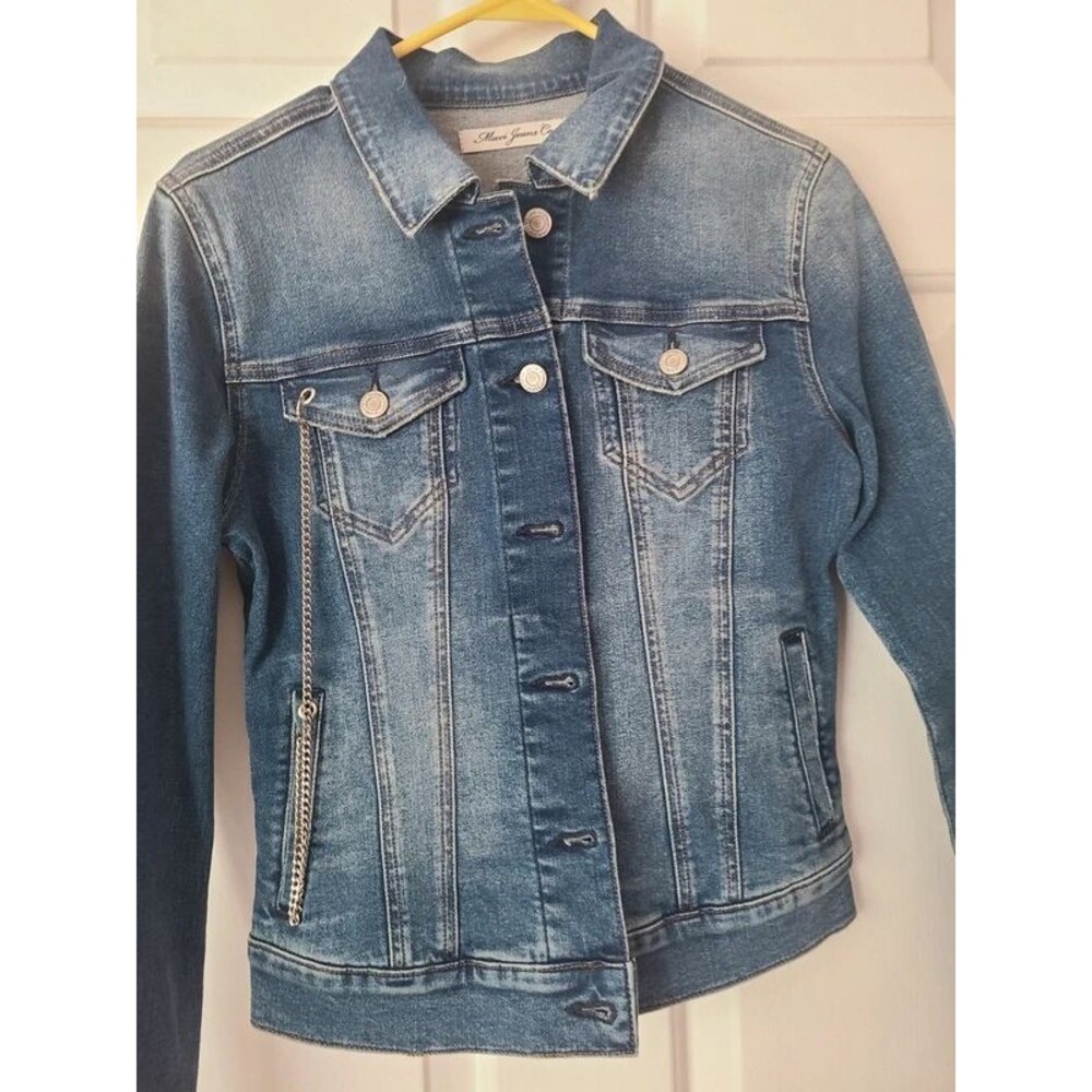 Mavi Small Cropped Fit Stretchable Denim Jeans Jacket Blue Women New $128